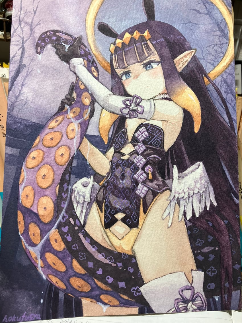 ninomae ina'nis (hololive and 1 more) drawn by kitatomisha_hq