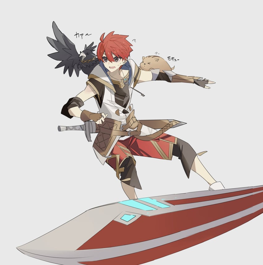 adol christin and hugill (ys and 1 more) drawn by george_man