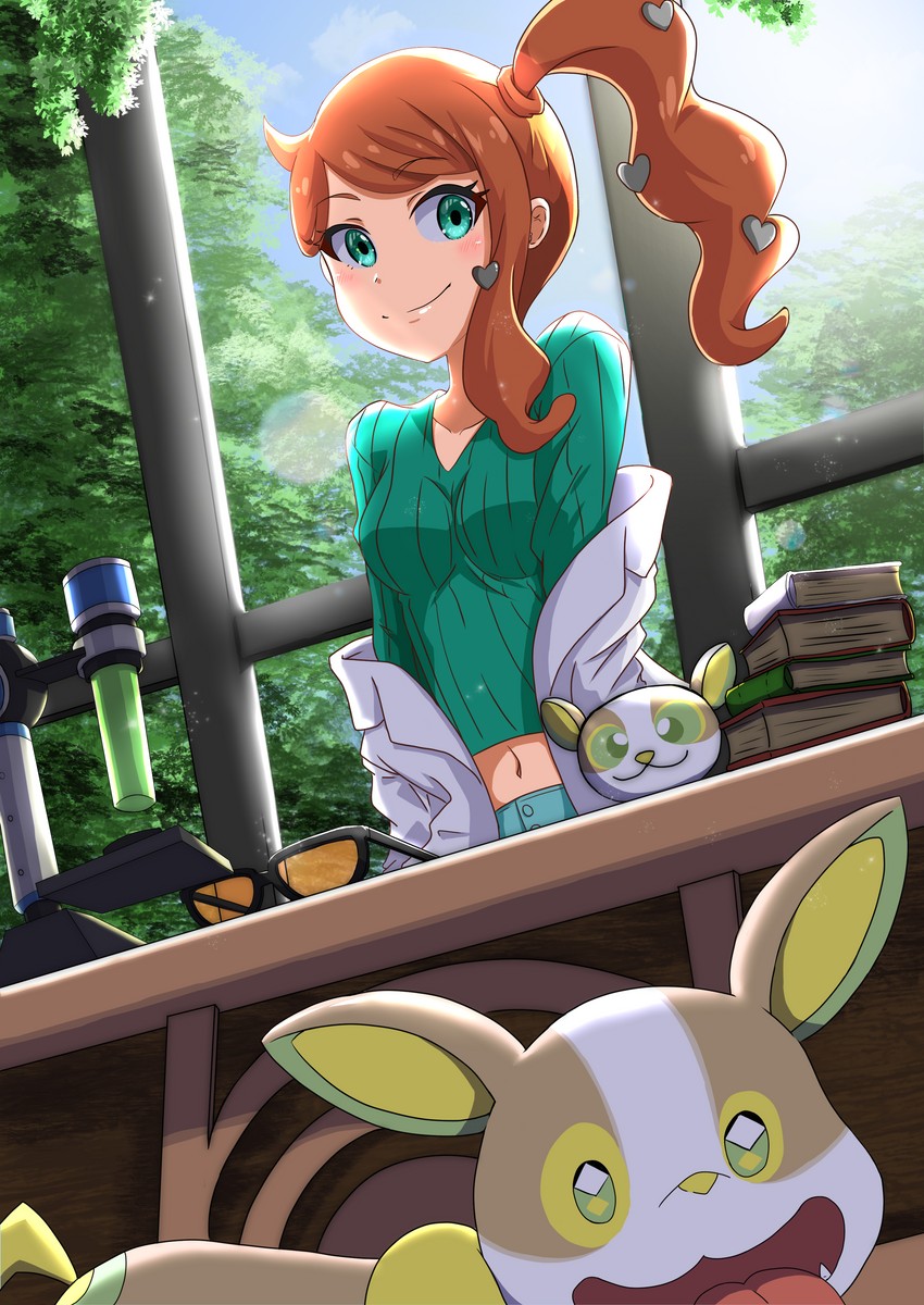 sonia and yamper (pokemon and 1 more) drawn by negimiso1989