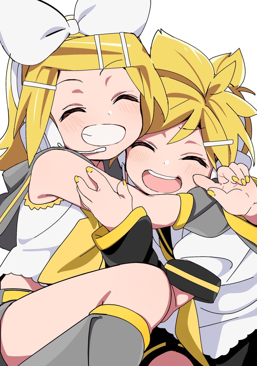 kagamine rin and kagamine len (vocaloid) drawn by satou_asuka