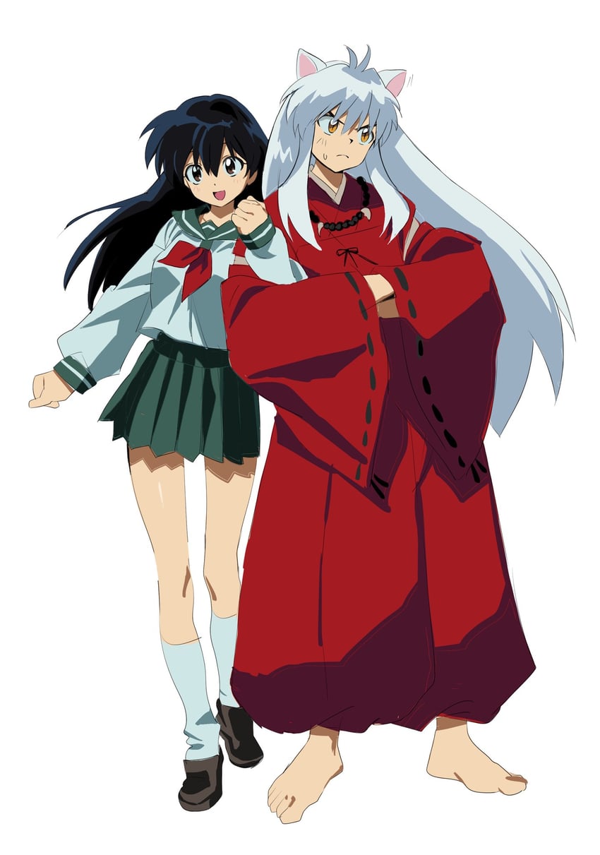 inuyasha and higurashi kagome (inuyasha) drawn by betti_(xx_betti)