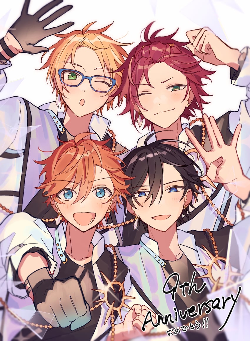 isara mao, akehoshi subaru, yuuki makoto, and hidaka hokuto (ensemble stars!) drawn by zu_tonatuyasumi