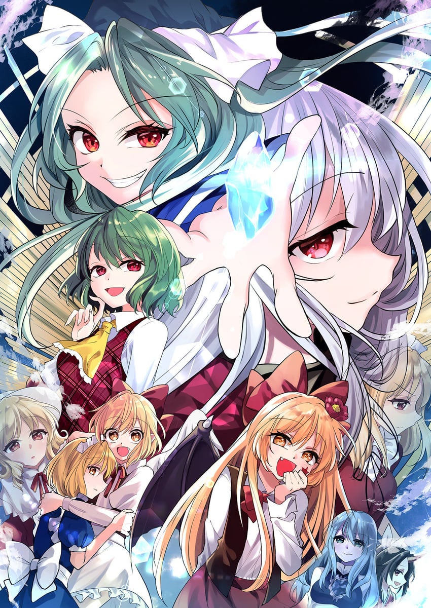 kazami yuuka, shinki, mima, yumeko, elly, and 5 more (touhou) drawn by katayama_kei