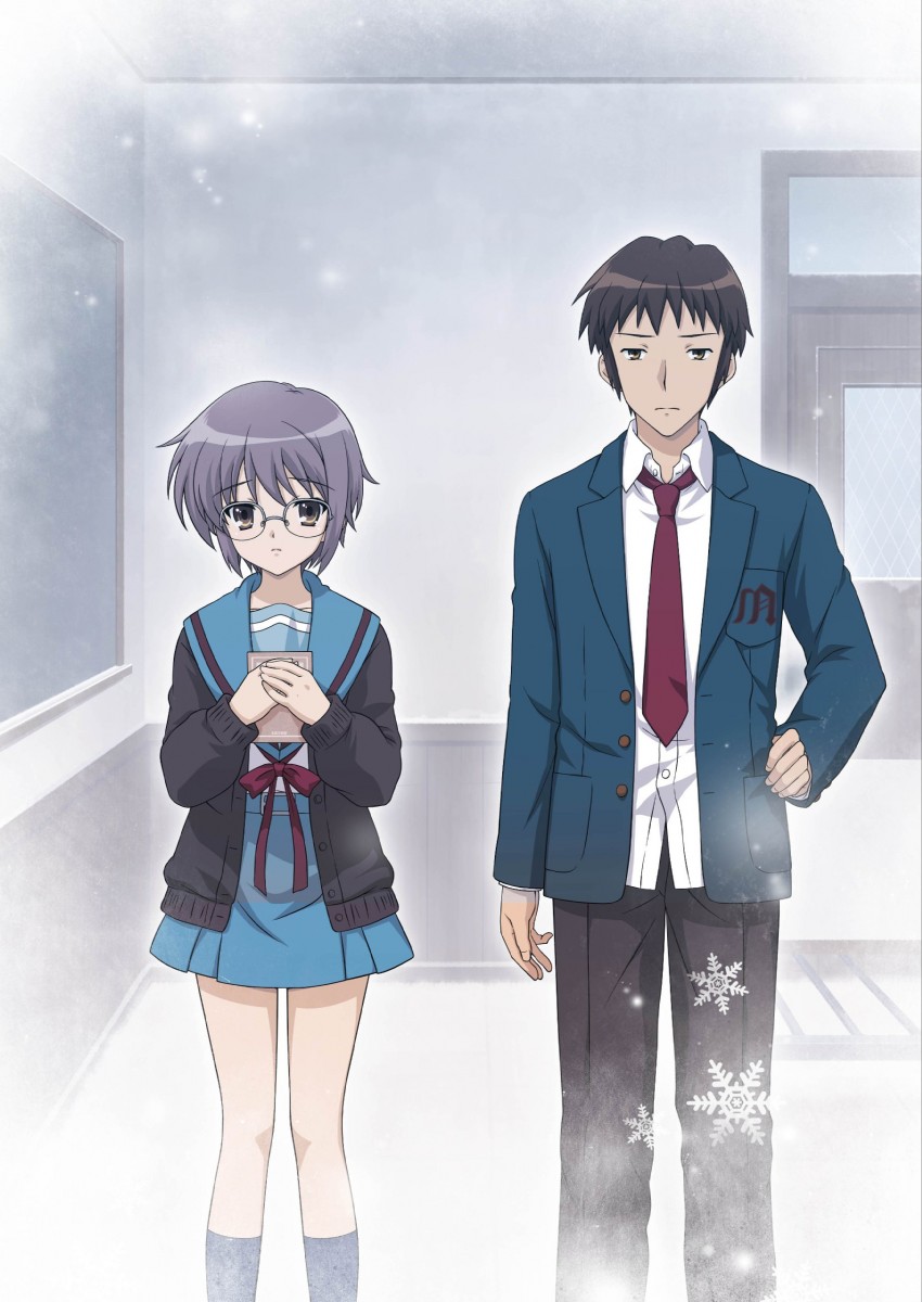 nagato yuki and kyon (suzumiya haruhi no yuuutsu and 1 more)
