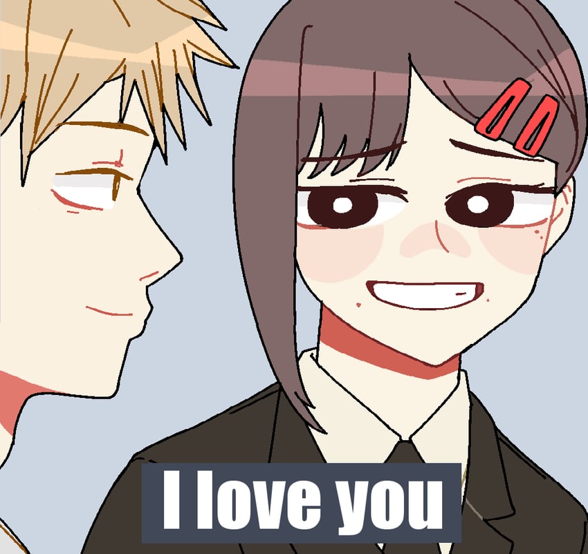 denji and higashiyama kobeni (chainsaw man and 1 more) drawn by jim1234511