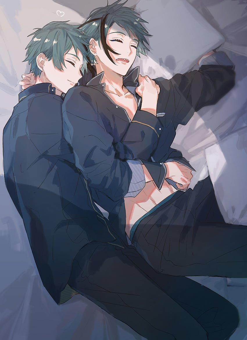 floyd leech and jade leech (twisted wonderland) drawn by chashibu