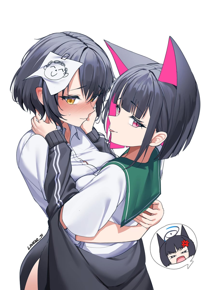 sensei, kazusa, kikyou, and female sensei (blue archive) drawn by linear_71
