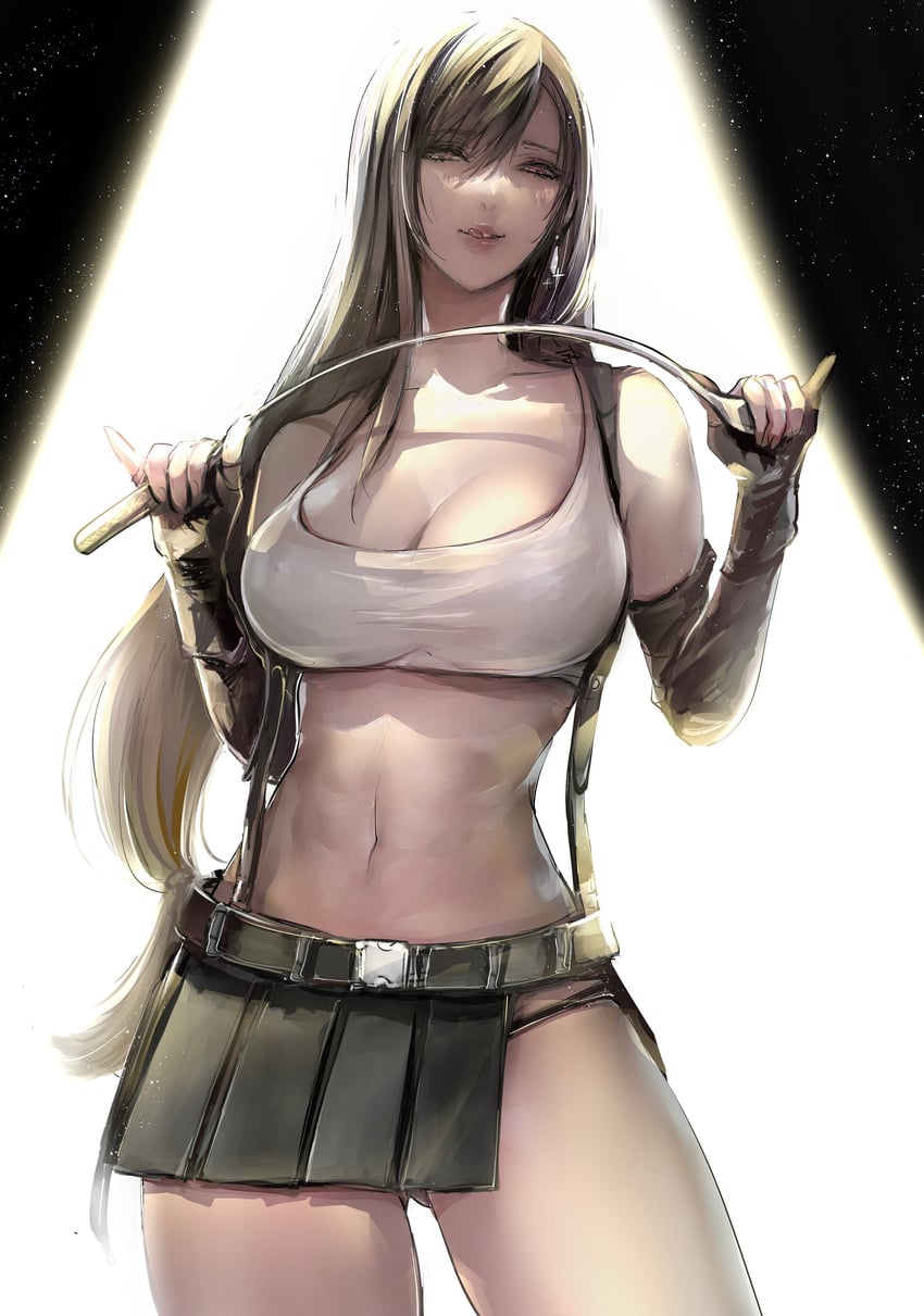 tifa lockhart (final fantasy and 2 more) drawn by shoji_sakura