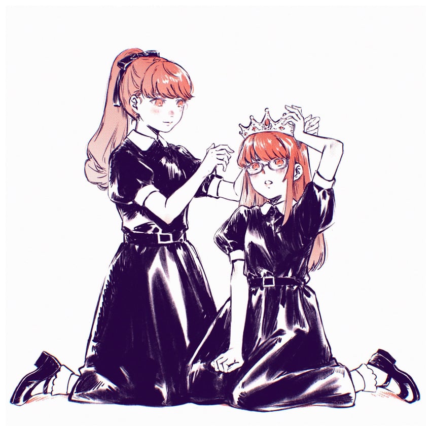 yoshizawa sumire and yoshizawa kasumi's sister (persona and 2 more) drawn by machihazure