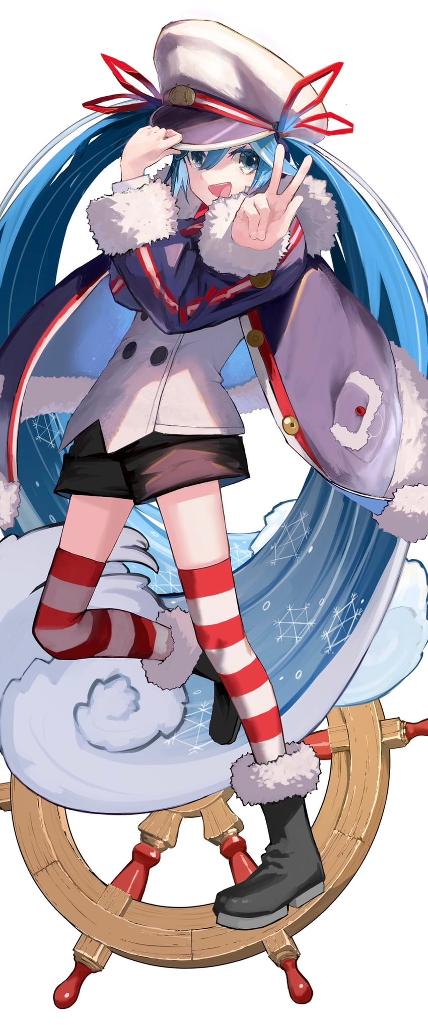 hatsune miku and yuki miku (vocaloid) drawn by toriatamastudio