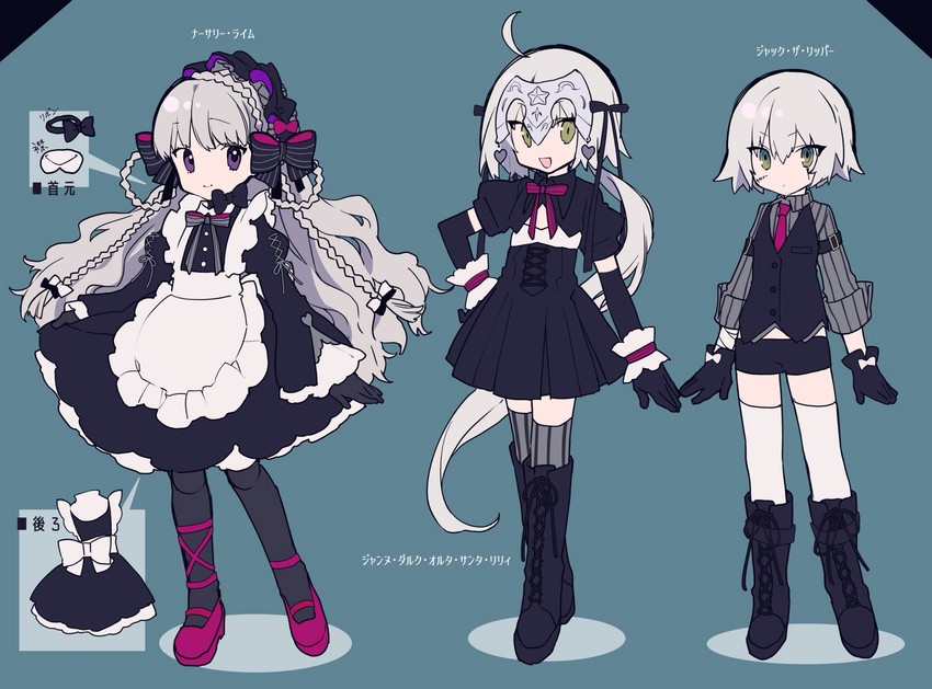 jack the ripper, jeanne d'arc alter santa lily, and nursery rhyme (fate and 3 more) drawn by mochizuki_kei