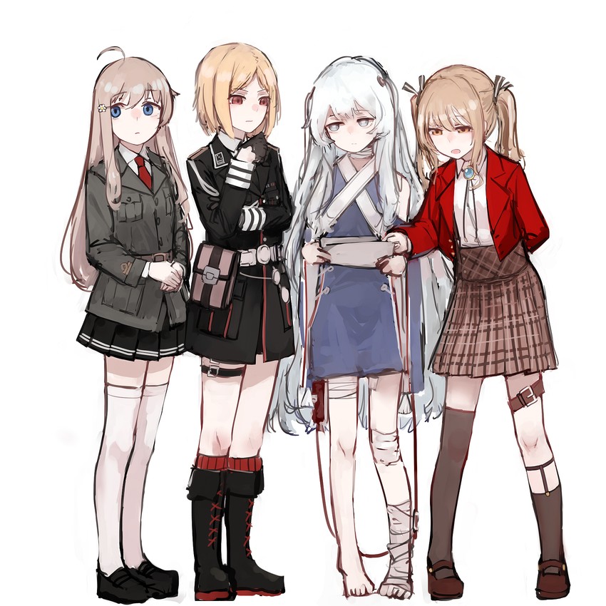mp40, ribeyrolles, sten mkii, and beretta model 38 (girls' frontline) drawn by rampart1028
