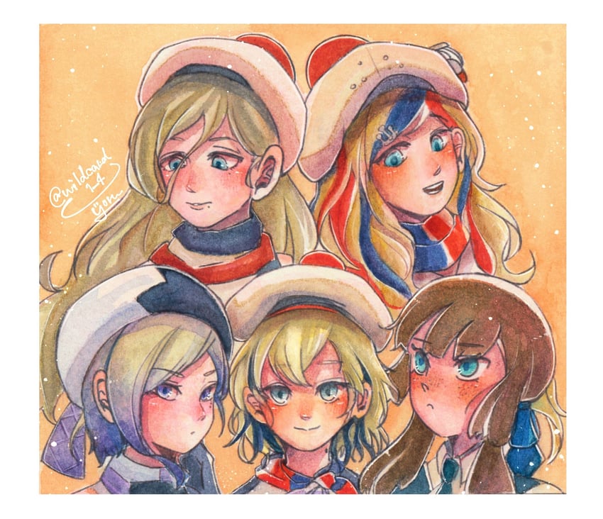 richelieu, commandant teste, mogador, gloire, and jean bart (kantai collection) drawn by wildcard1_4
