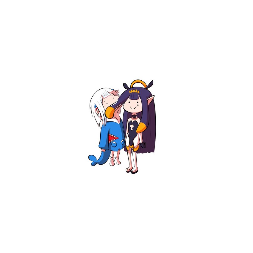gawr gura and ninomae ina'nis (hololive and 1 more) drawn by holykoshi