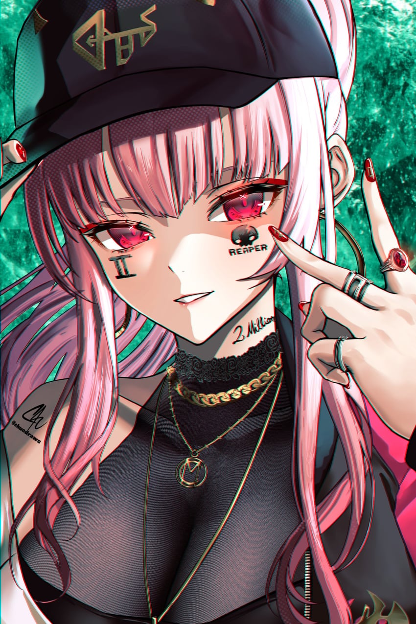 mori calliope (hololive and 1 more) drawn by chu-e