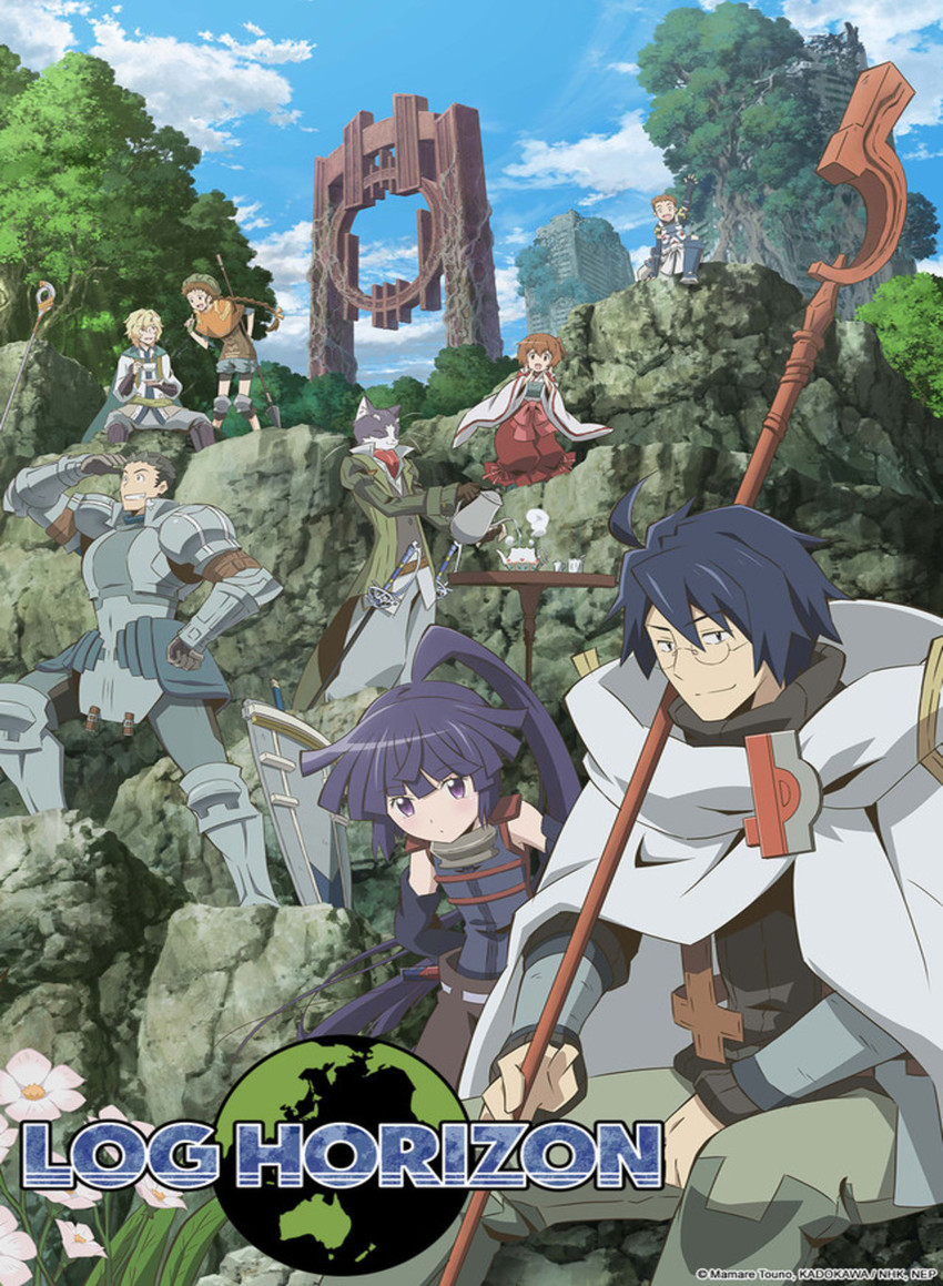 akatsuki, shiroe, isuzu, nyanta, minori, and 3 more (log horizon) drawn by brindiamo