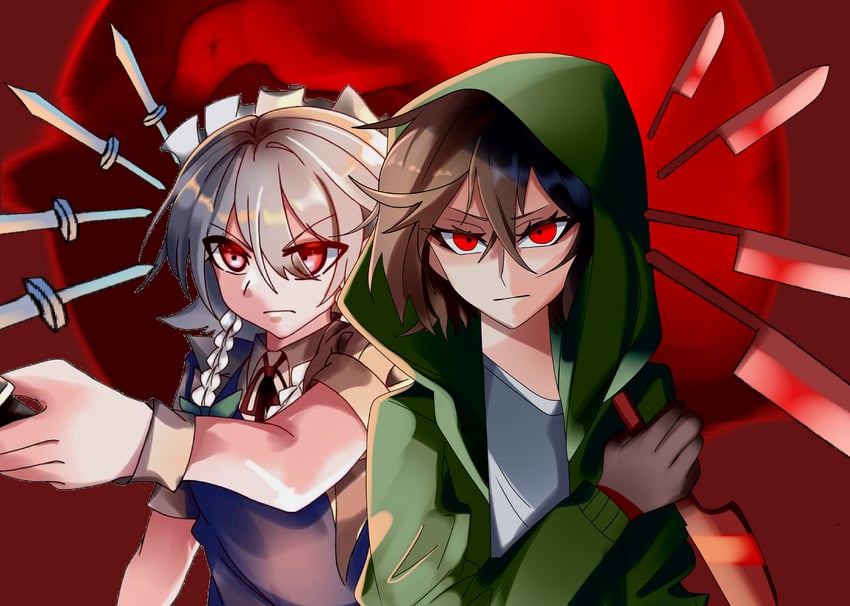 izayoi sakuya and chara (touhou and 3 more) drawn by faag5485