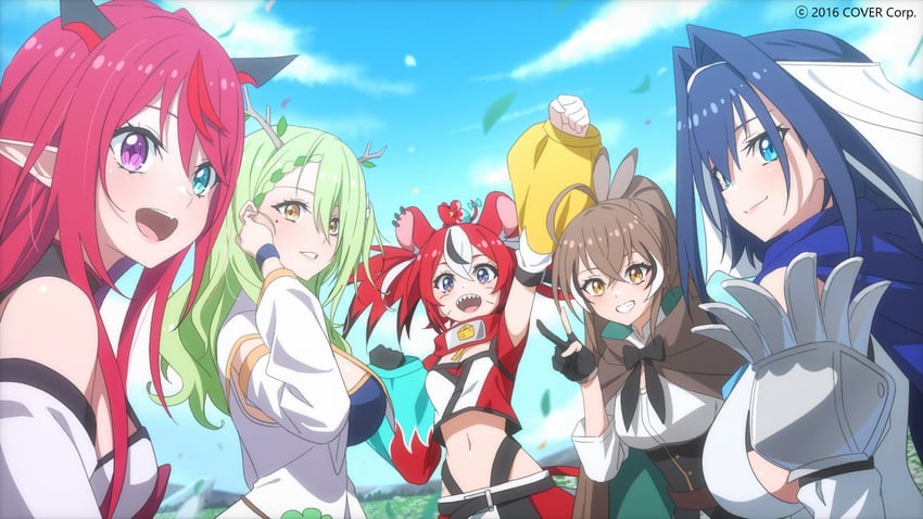 ouro kronii, nanashi mumei, hakos baelz, ceres fauna, and irys (hololive and 1 more) drawn by kay_yu