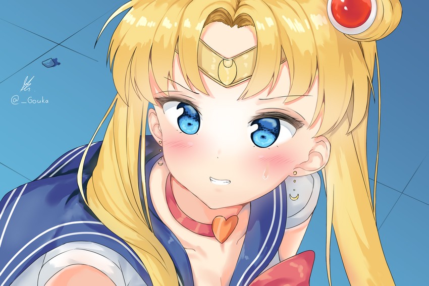 tsukino usagi and sailor moon (bishoujo senshi sailor moon and 1 more) drawn by gouka