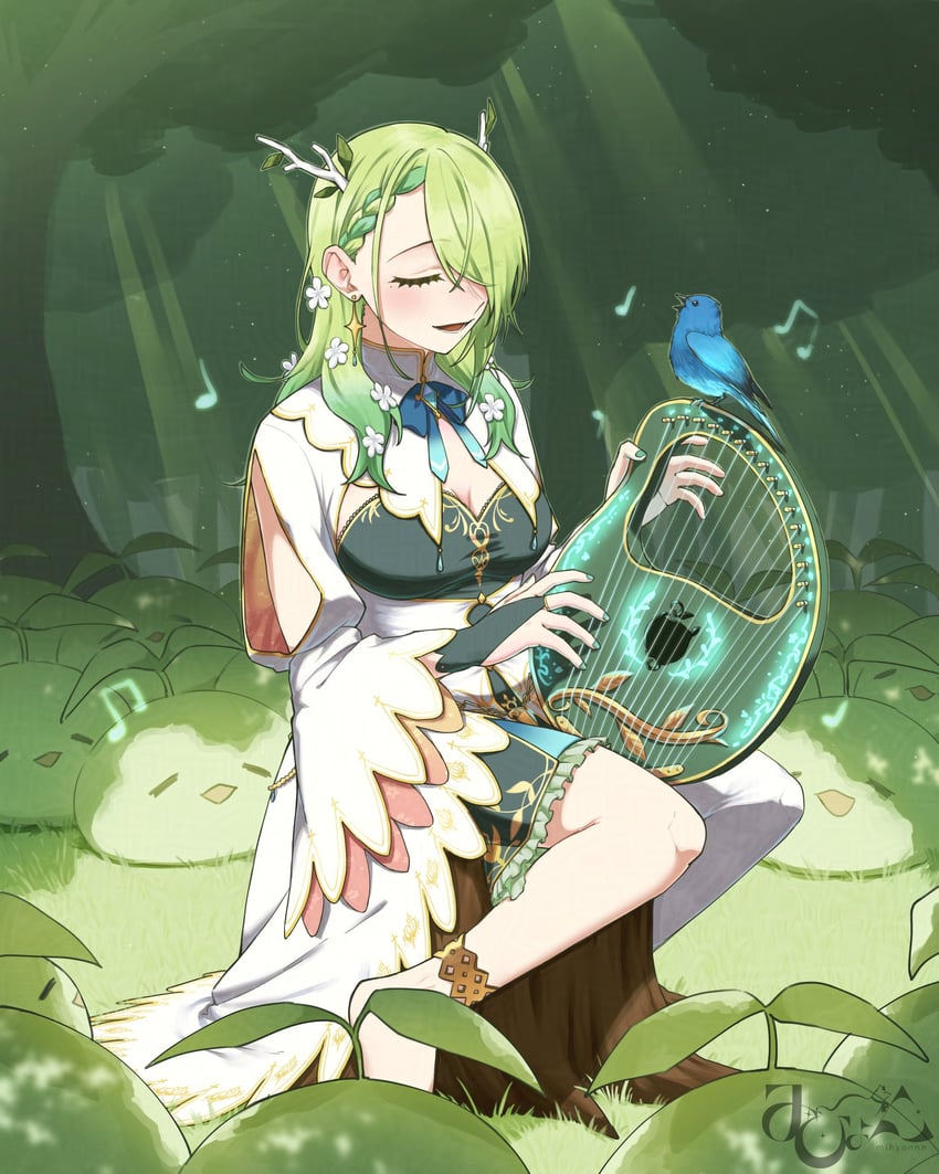 ceres fauna and sapling (hololive and 1 more) drawn by mihyonnn