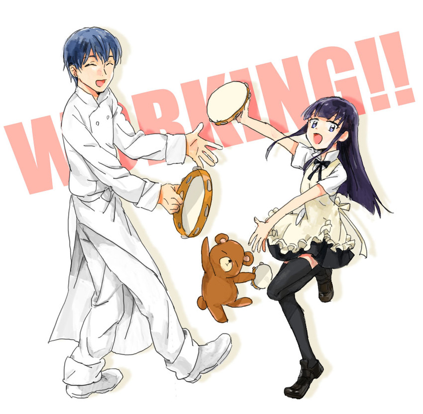 yamada aoi and souma hiroomi (working!!) drawn by yu_(reco)