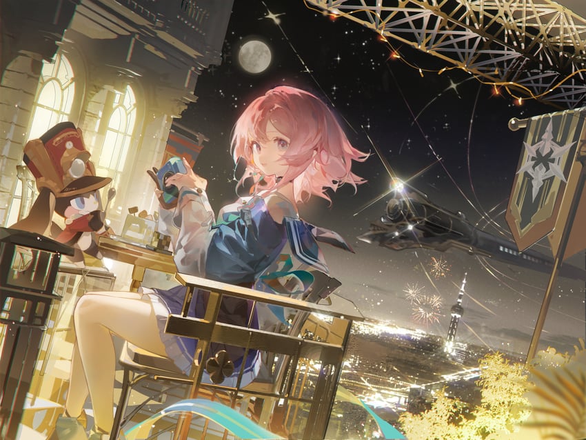 march 7th and pom-pom (honkai and 1 more) drawn by ruoganzhao