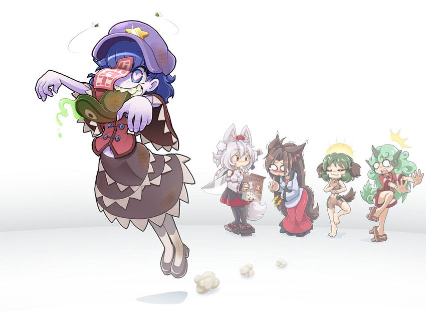 komeiji koishi, inubashiri momiji, imaizumi kagerou, miyako yoshika, kasodani kyouko, and 1 more (touhou) drawn by daniel_renard