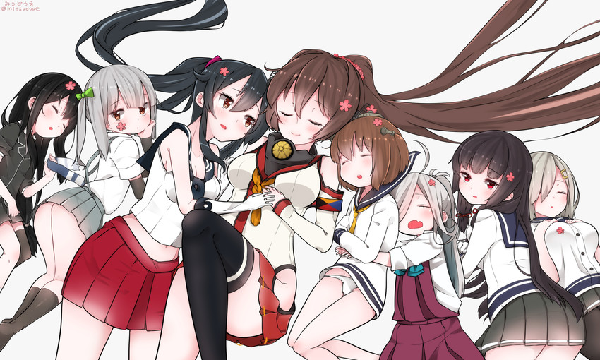 hamakaze, yukikaze, yamato, kasumi, isokaze, and 4 more (kantai collection) drawn by mitsudoue