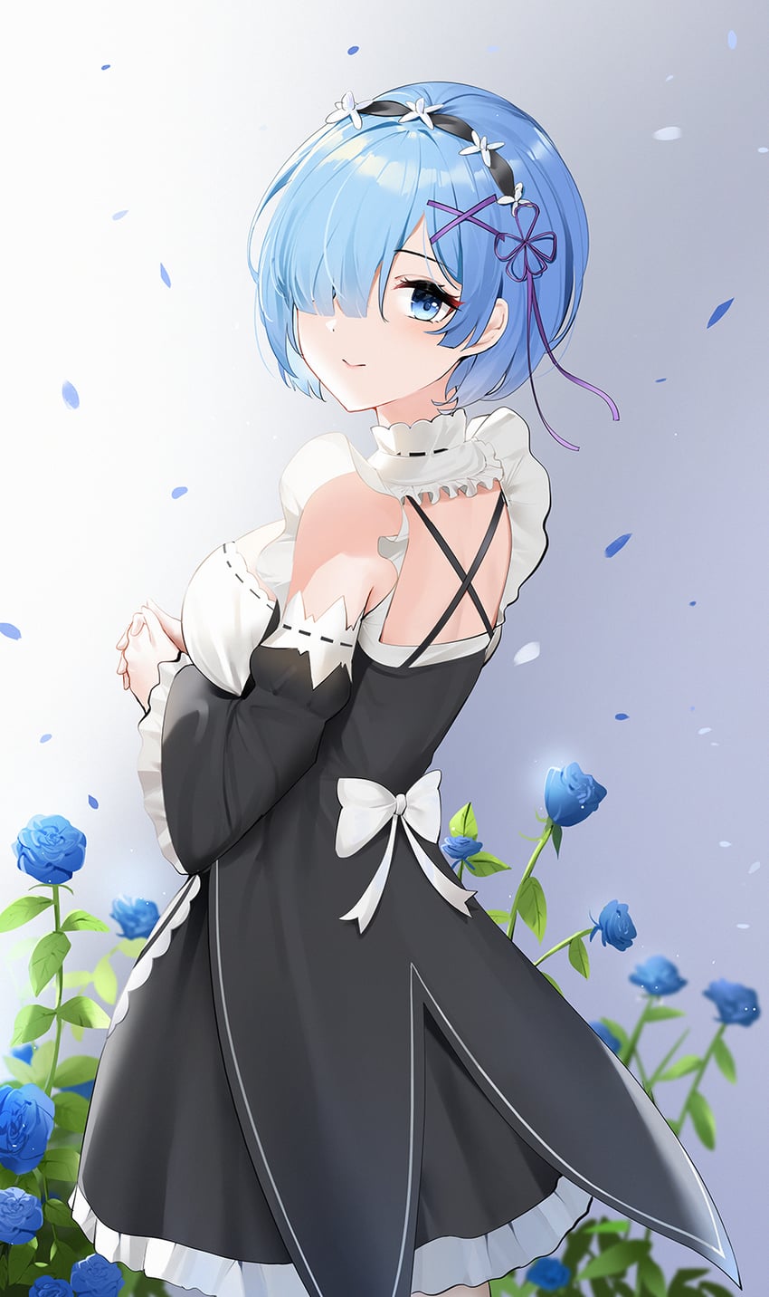 rem (re:zero kara hajimeru isekai seikatsu) drawn by qing_wu
