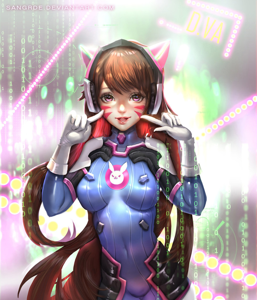 d.va (overwatch and 1 more) drawn by sizna_(sangrde)