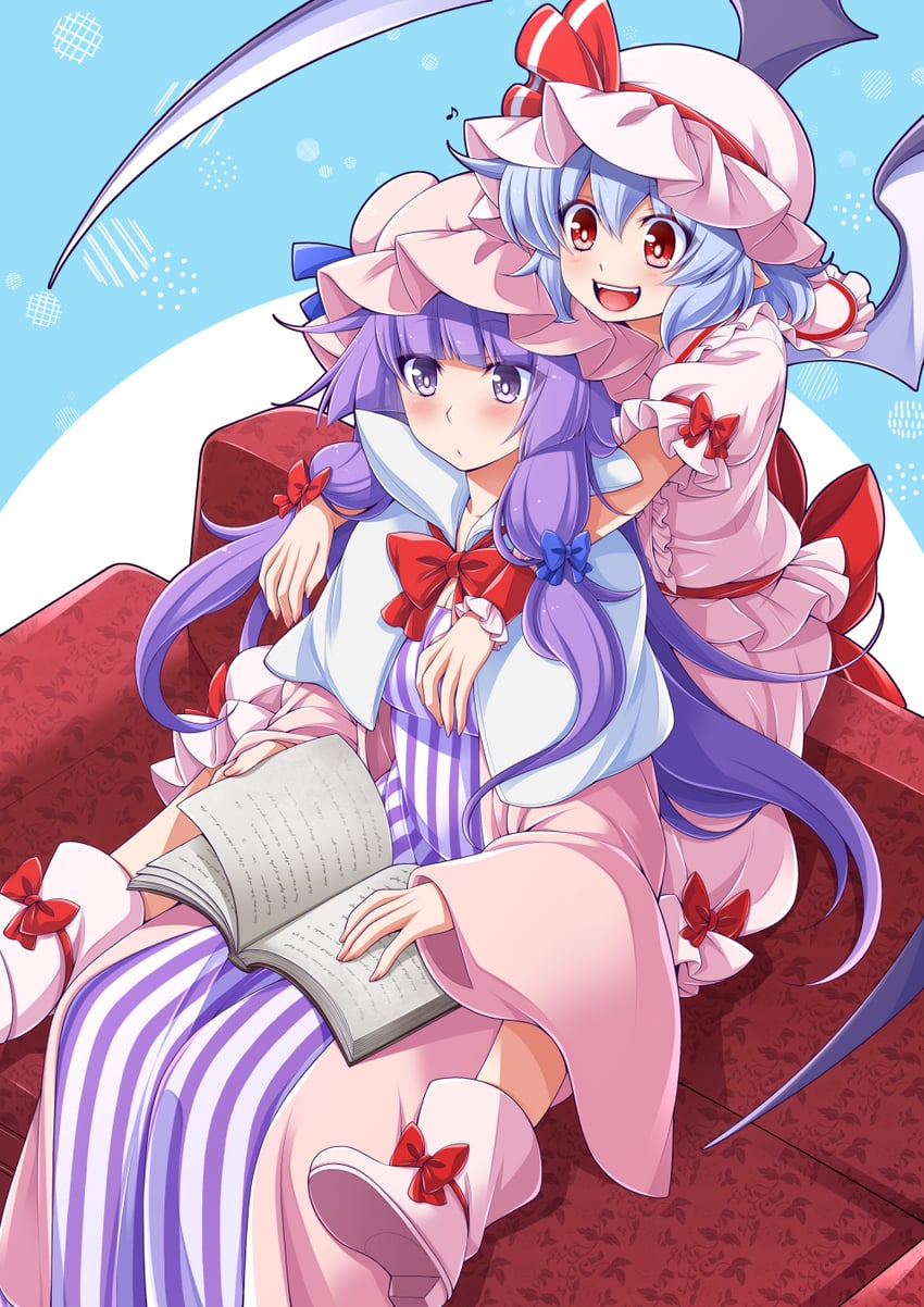 remilia scarlet and patchouli knowledge (touhou) drawn by eichi_yuu