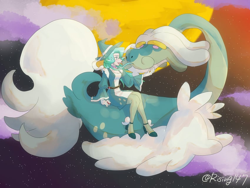 clair and drampa (pokemon and 1 more) drawn by rising147