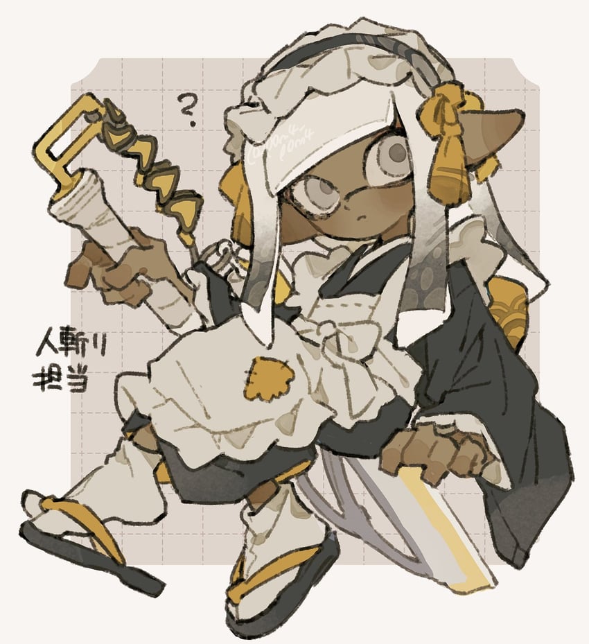 inkling player character and inkling girl (splatoon) drawn by p0m4_p0m4