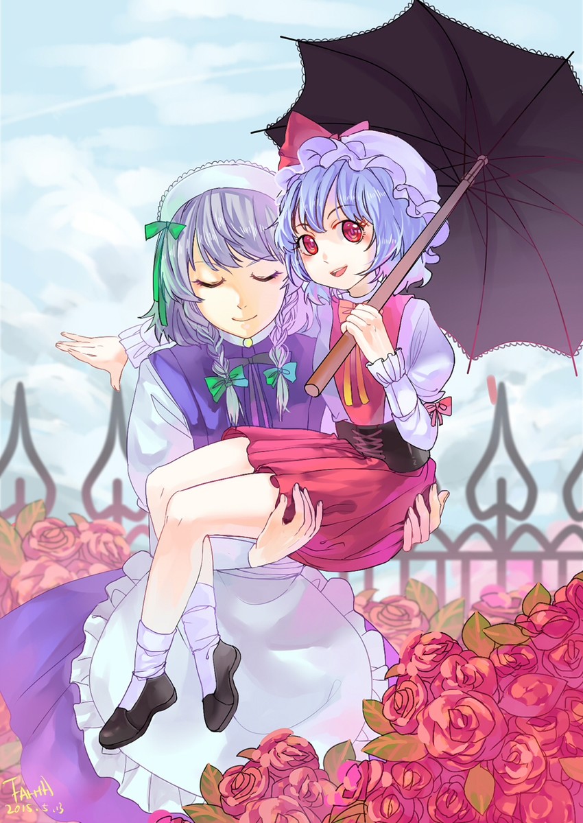 remilia scarlet and izayoi sakuya (touhou) drawn by tansuan_zhanshi