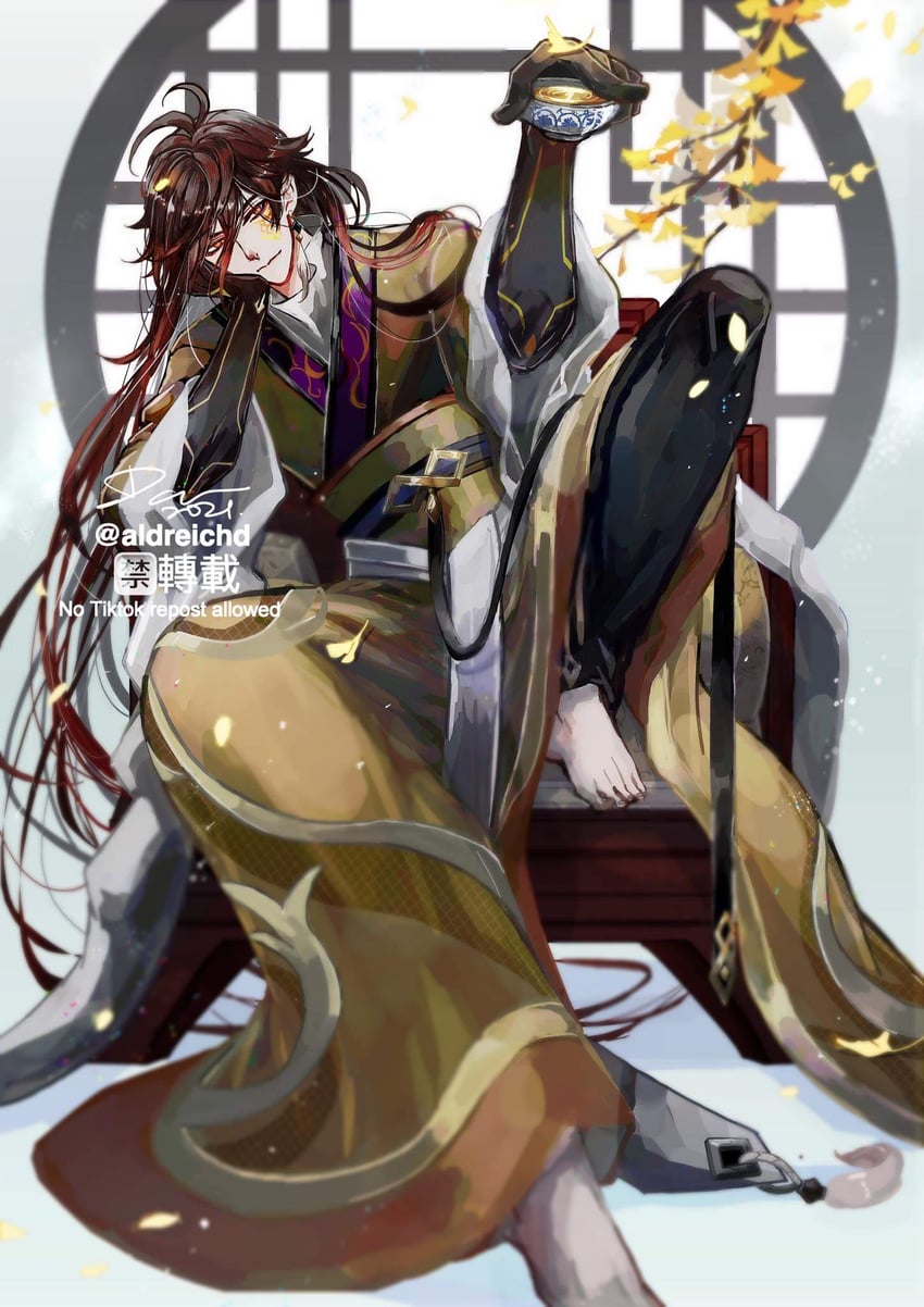 zhongli (genshin impact) drawn by dark_kun