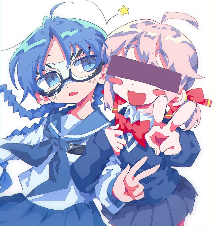 aruko okara and zanko (indie virtual youtuber and 1 more) drawn by mekziro