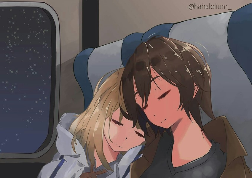 kase tomoka and yamada yui (asagao to kase-san) drawn by hahalolium