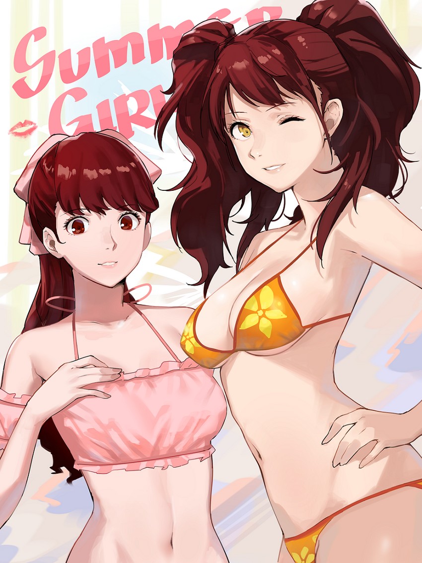 kujikawa rise and yoshizawa kasumi (persona and 3 more) drawn by j@ck