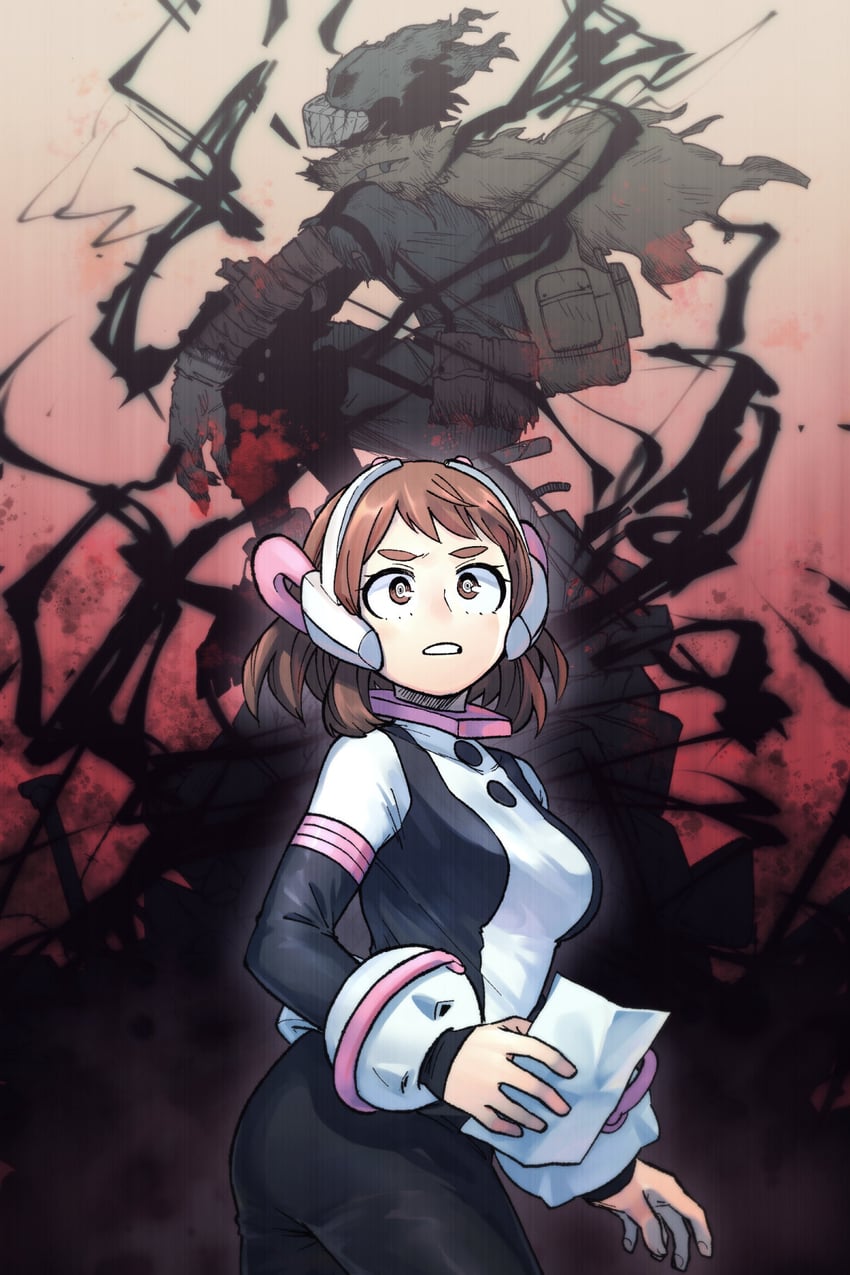 midoriya izuku and uraraka ochaco (boku no hero academia) drawn by hk_(nt)