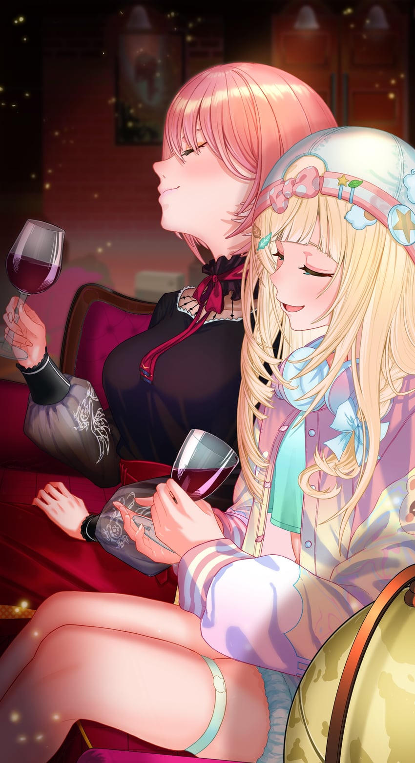 kazama iroha and takane lui (hololive) drawn by tokishima_sikuka