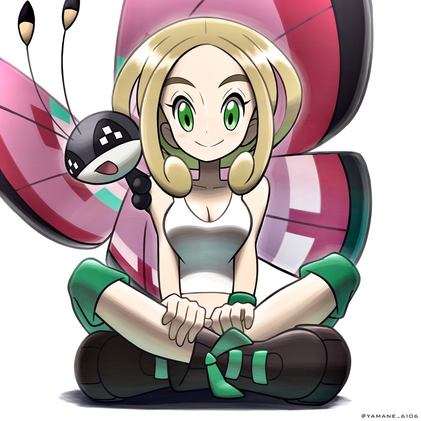 viola and vivillon (pokemon and 1 more) drawn by yamane_(viq4201)