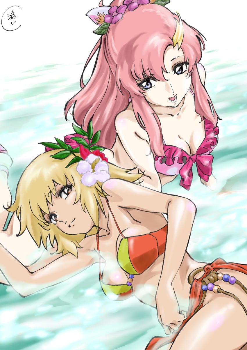 cagalli yula athha and lacus clyne (gundam and 3 more) drawn by shibukawa_daisuke