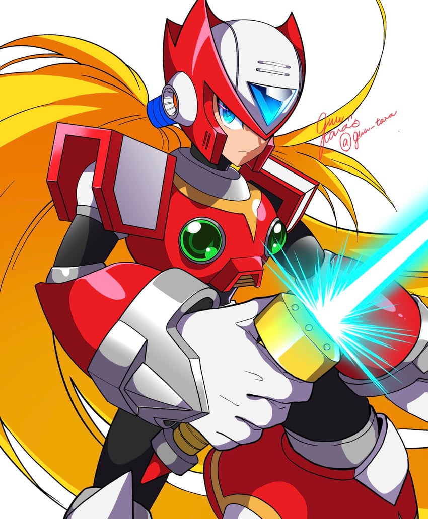 zero (mega man and 1 more) drawn by guutara