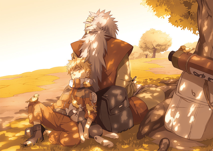 uzumaki naruto, hatake kakashi, and jiraiya (naruto) drawn by i_(kaiyou)