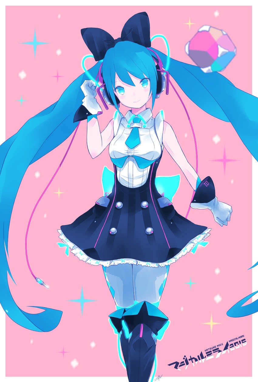 hatsune miku and magical mirai miku (vocaloid and 1 more) drawn by kowiru