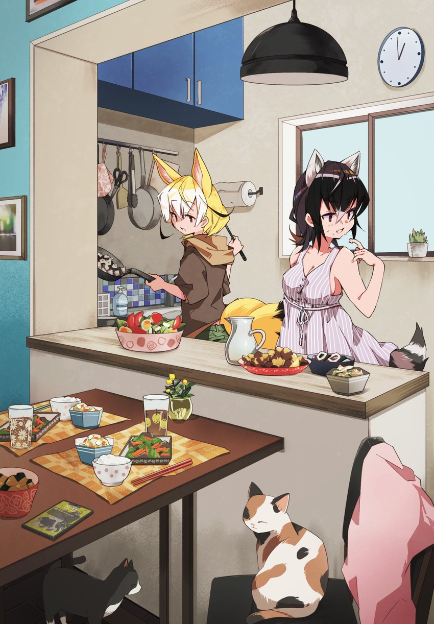 common raccoon and fennec (kemono friends) drawn by nanana_(nanana_iz)