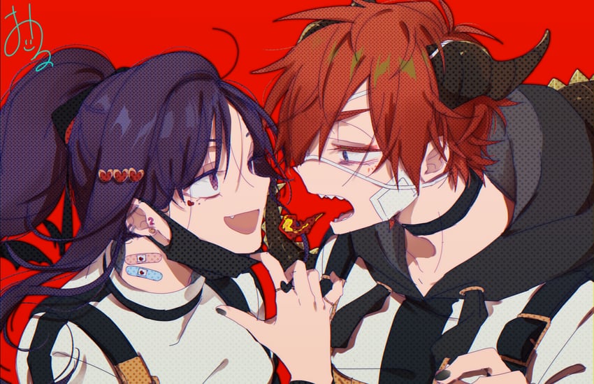 kajiyama fuuta and kashiki yuno (vampire and 1 more) drawn by kao_ru05