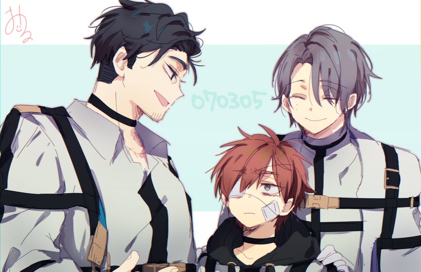 kajiyama fuuta, kirisaki shidou, and mukuhara kazui (milgram) drawn by kao_ru05