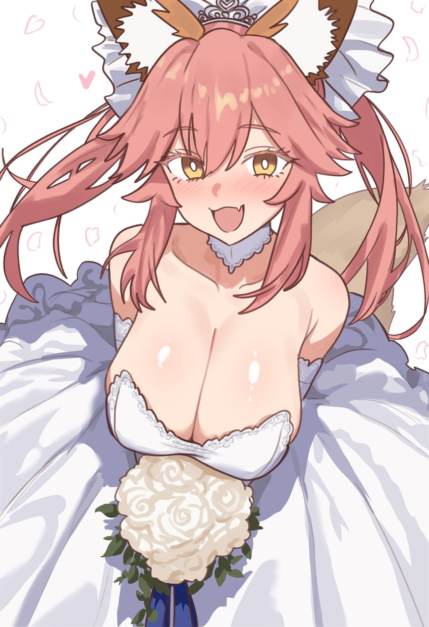 tamamo and tamamo no mae (fate and 1 more) drawn by ebora