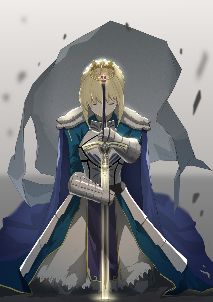 artoria pendragon and saber (fate and 1 more) drawn by etoile_(emiya33878499)